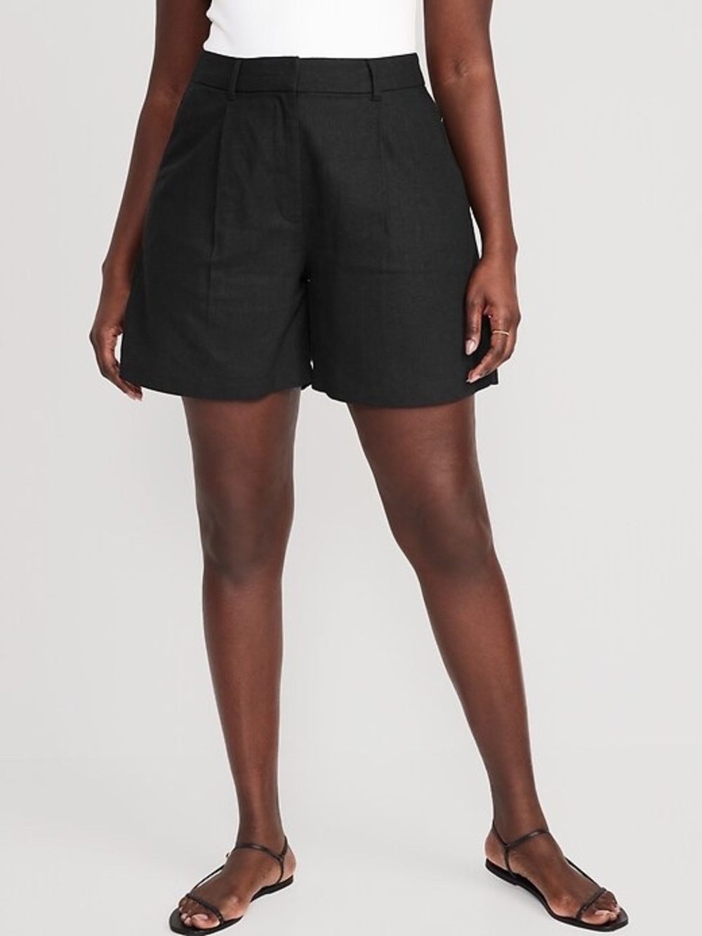 Old Navy Extra High-Waisted Linen-Blend Taylor Shorts NWT L 6” Minimalist